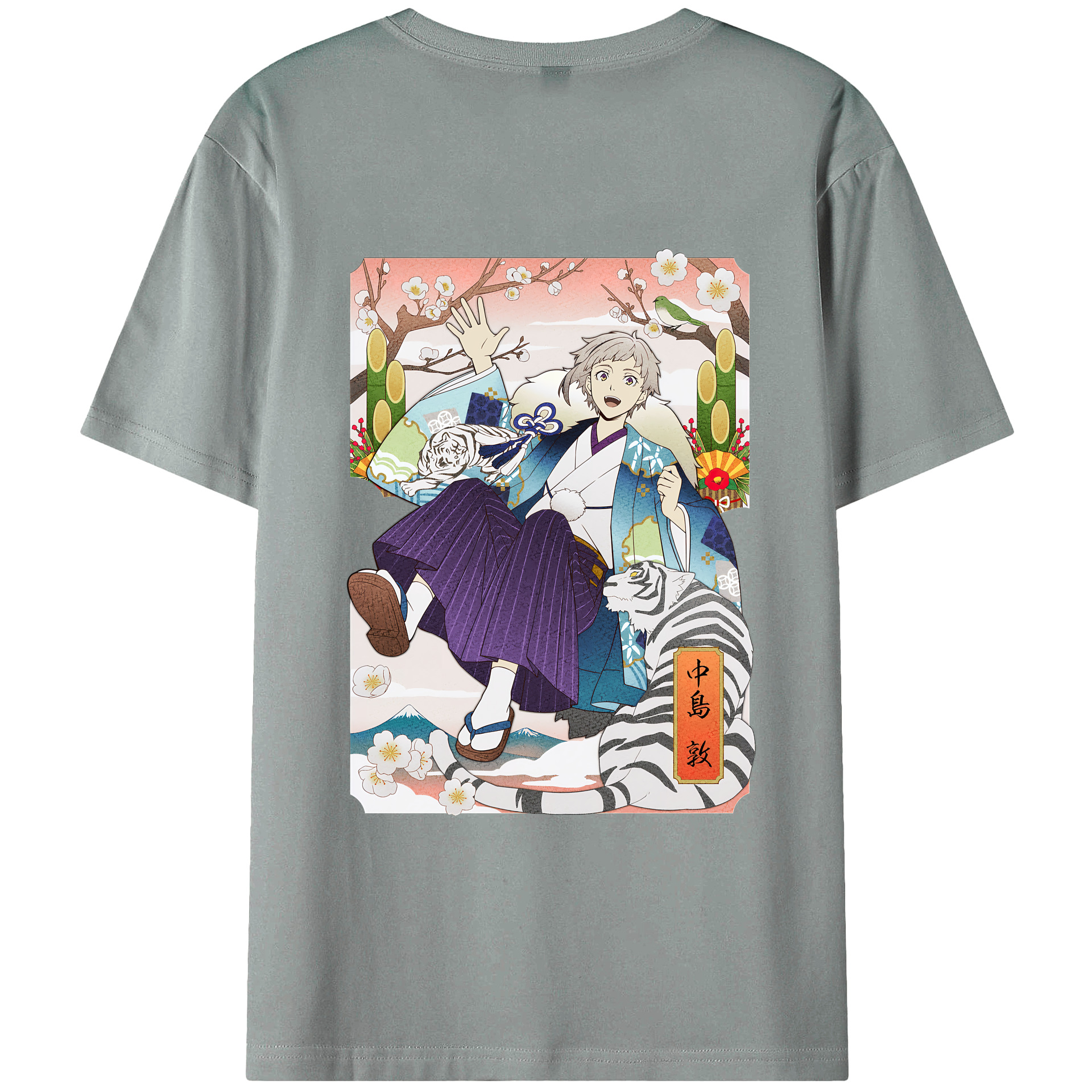（画像用） 文豪ストレイドッグス Bungo Stray Dogs 綿100％ メンズ半袖Tシャツ（バックプリント） 通気性
